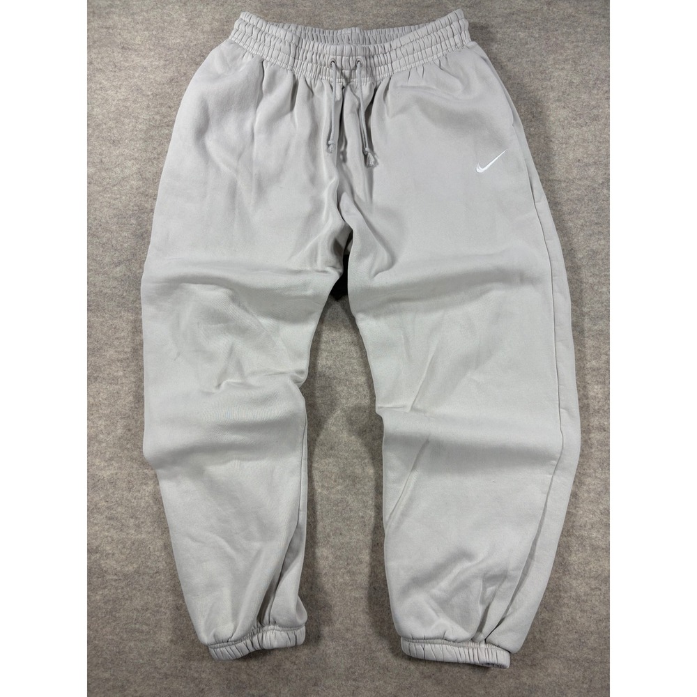 Nike Mens Fleece Sweatpants Joggers Light Bone Beige Embroidered Swoosh Large